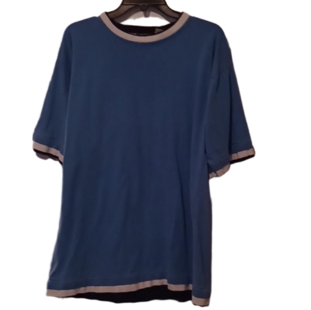 -- 212NYC Blue and White Top Men's Size Large Cotton